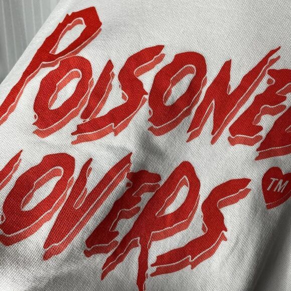 Zoe Karssen Poisoned Lovers Long Sleeve Graphic Sweater Medium White Crewneck - Picture 8 of 9